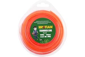 WOTIAN Weed Eater String 0.065-Inches Trimmer Line .065" 98-Foot Round Weed Wacker String of Nylon Compatible with Stihl Echo Universal Grass Cordless Electric Trimmer,Orange