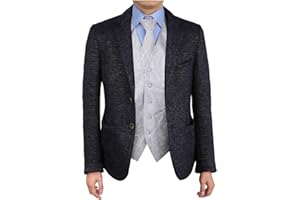 Epoint EGD1B03A-XL Silver Patterns Microfiber Christmas Tuxedo Vest Neck Tie Set Absolutely Price