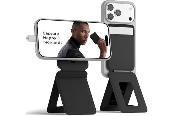 MOFT Phone Tripod Wallet for iPhone, NFC Card Holder, Mulit-Angles, Lightweight & Portable Phone Stand, MOVAS Vegan Leather M