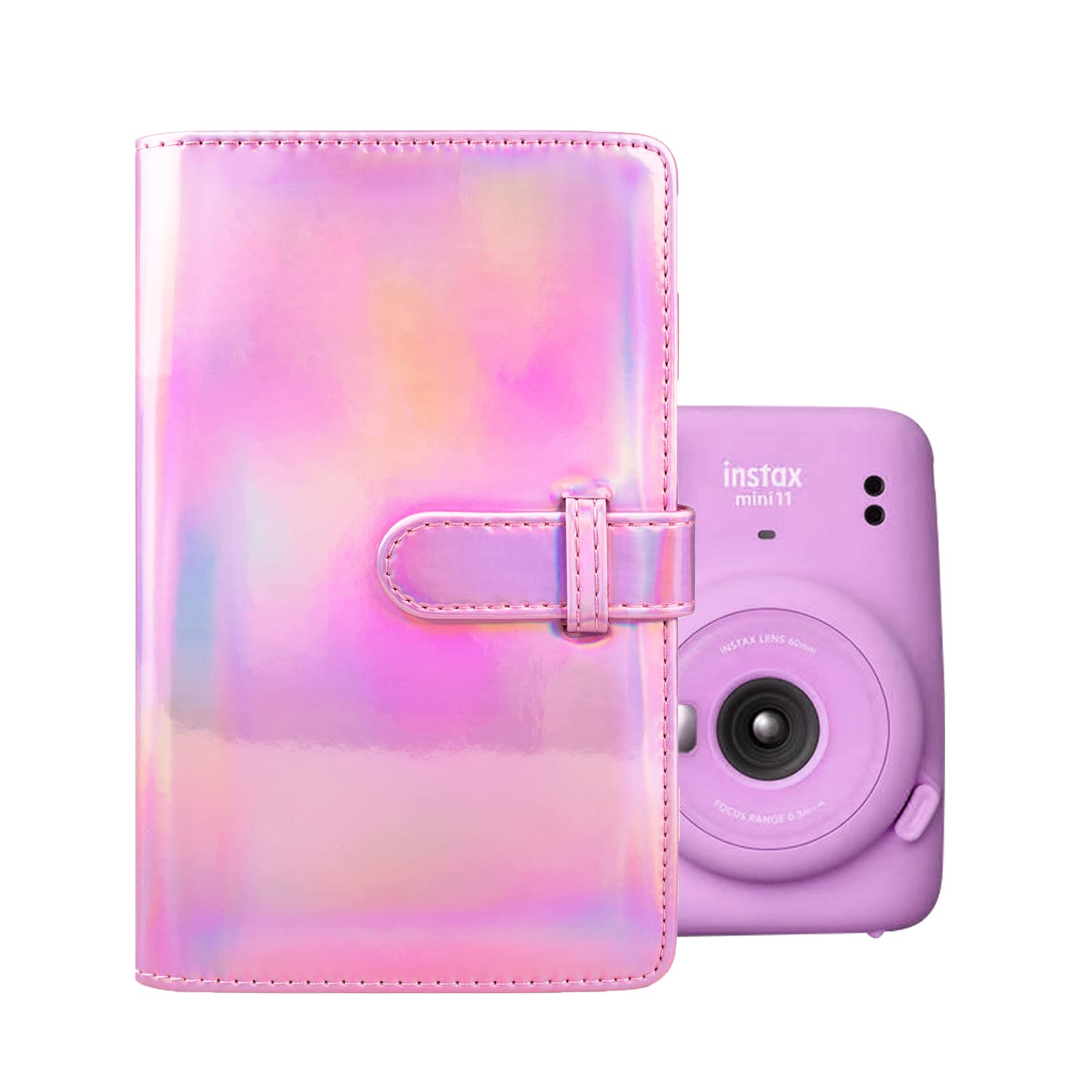 Instax Mini Photo Album 96 Pockets，MUZIRI KINOKOO Instax Mini Album for Suitable for Fuji Instax Mini EVO/Mini 12/11/9/8/7+/25/90 Instant Camera Colorful Pink