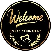 100 Pcs Gold Welcome Hotel Guest Stickers 2inch Hotel Key Card Labels for Envelope Gift Wrapping