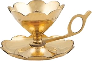 Shubhkart Aarti & Diya Lamp/ Oil Lamp with a Supportive Handle for Puja & Other Religious Rituals | Home Décor, Office & Temples | Festive Gifts