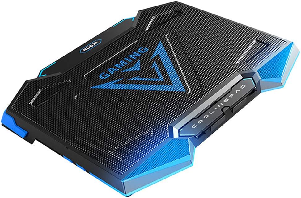 Laptop Cooling Pad Powerful Rapid Action Notebook Cooler Stand with 5 Cooling Fans at 1400 RPM 2 USB ports Suitable for gaming、office and entertainment Blue