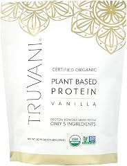Truvani Organic Plant Based Protein Powder | Vanilla | 20 Servings | Vegan | 20g Pea Protein Per serving | Keto | Gluten & Da