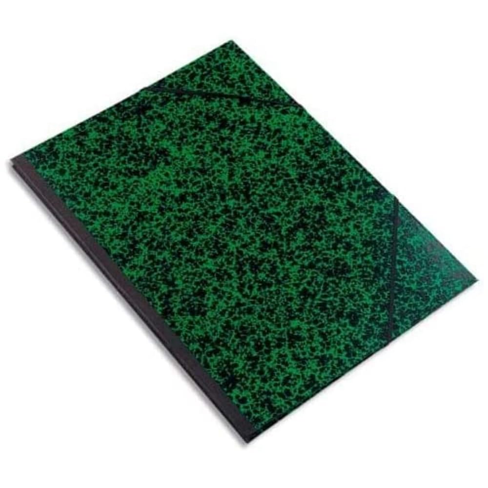 Exacompta - Ref 542200E - Annonay Portfolio with Elastic Strap Closure - B3 (353 x 500mm) in Size, For Safely Transporting Artworks & Documents, Marbled Effect Cover - Green โ image 1