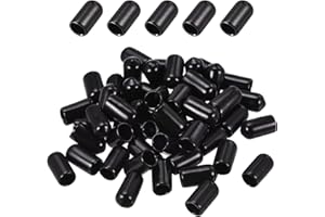 DMiotech 80 Pack 7mm ID Black Screw Thread Protectors Rubber End Caps Bolt Covers for Screw Bolt Furniture Pipe