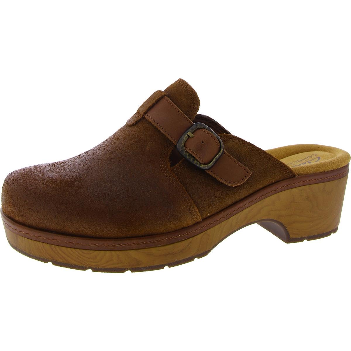 Clarks Women’s Paizlee Nora Clog, Tan Suede, 11 Wide