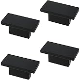 Mcredy Black Knobs Rectangle Cabinet Pulls Modern Cabinet Handles with Screws Zinc Alloy Knobs for Furniture Closet Dresser D