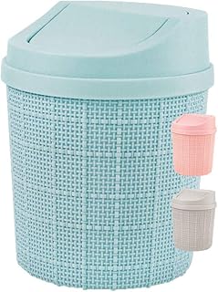 goodspot® Tischmülleimer (türkis) mit Schwingdeckel 1,5l Tischabfalleimer Schreibtisch kompaktes Design Kosmetikeimer Mini Mülleimer Bad für den Waschtisch