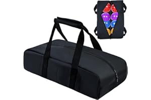 Upgraded Bocce Ball Carry Bag with 8 Compartments 17*9inch Heavy Duty Bocce Set Carry Bag Waterproof Oxford Cloth Portable Bo
