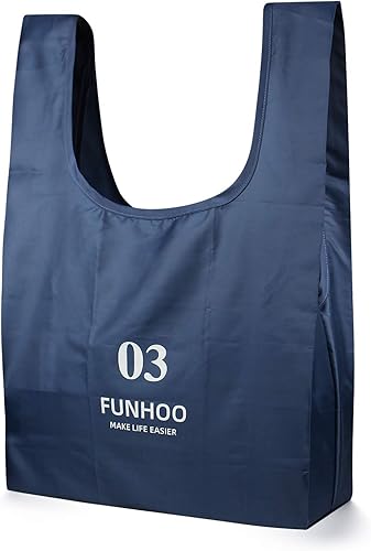 Amazon エコバッグ 折りたたみ 人気 おしゃれ ショッピングバッグ 大容量 買い物袋 マチ広い コンパクトバッグ 軽量 レジバッグ マイバッグ 防水 持ちやすい 洗える ｍサイズ 一枚入り ネイビー エコバッグ 折りたたみ 人気 おしゃれ ショッピングバッグ 大容量