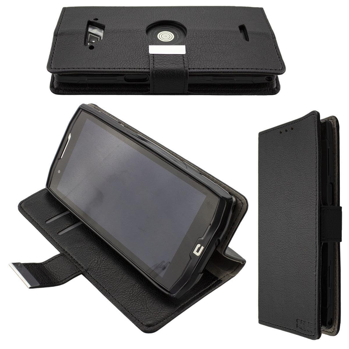 caseroxx Bookstyle-Case for Crosscall Core-X4, Cover, faux leather, black, Card Slots & Magnetic Closure