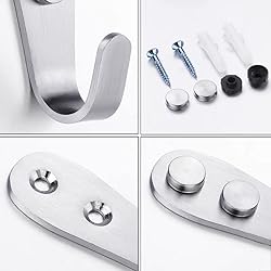 Mokife Coat Hooks Wall Mounted, 6 Pack Single Door