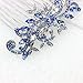 Faship Gorgeous Blue Crystal Floral Hair Comb - Blue