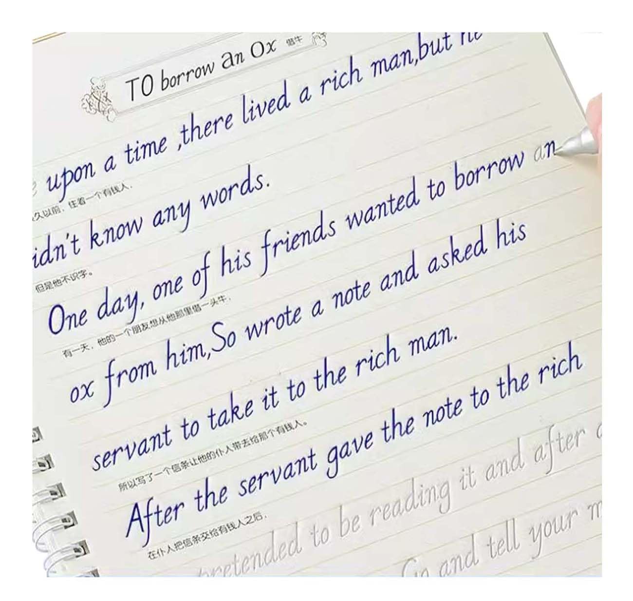 Italic 3D Groove Practice English Calligraphy Copybook Handwriting Practice Book for Adults and Kids