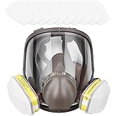 Irfora Reusable Full Facepiece 6800 Gas Breathing ion Full Face Cover Wide Field of View for Painting Organic Vapor Welding Polishing Woodworking and Other Work ion