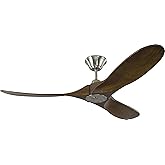 Monte Carlo 3MAVR52BS Maverick II Energy Star 52" Outdoor Ceiling Fan with Remote Control, 3 Balsa Wood Blades, Brushed Steel