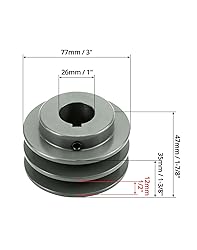 QWORK Double Groove Web Sheaves, 3.05"OD 1" Bore