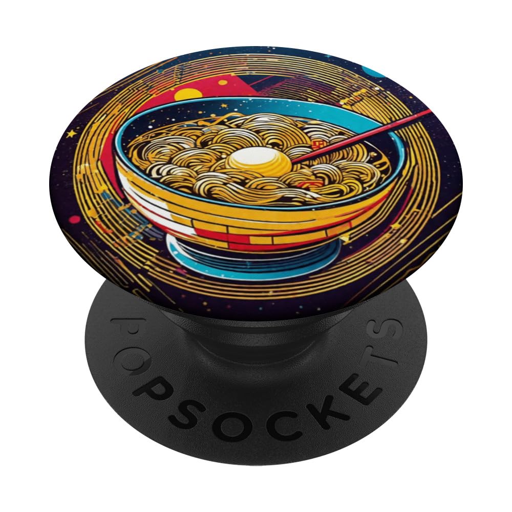 Retro Rave Festival Essentials Ramen Noodles Bowl PopSockets Swappable PopGrip