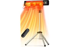 HETRAROOT 1500W Outdoor Heaters for Patio with 9 Heating Levels, IP65 Waterproof, 9H Timer, 25FT Remote Electric Patio Heaters for Outdoor Use, Tip-Over & Overheat Protection for Home, Office, Garage