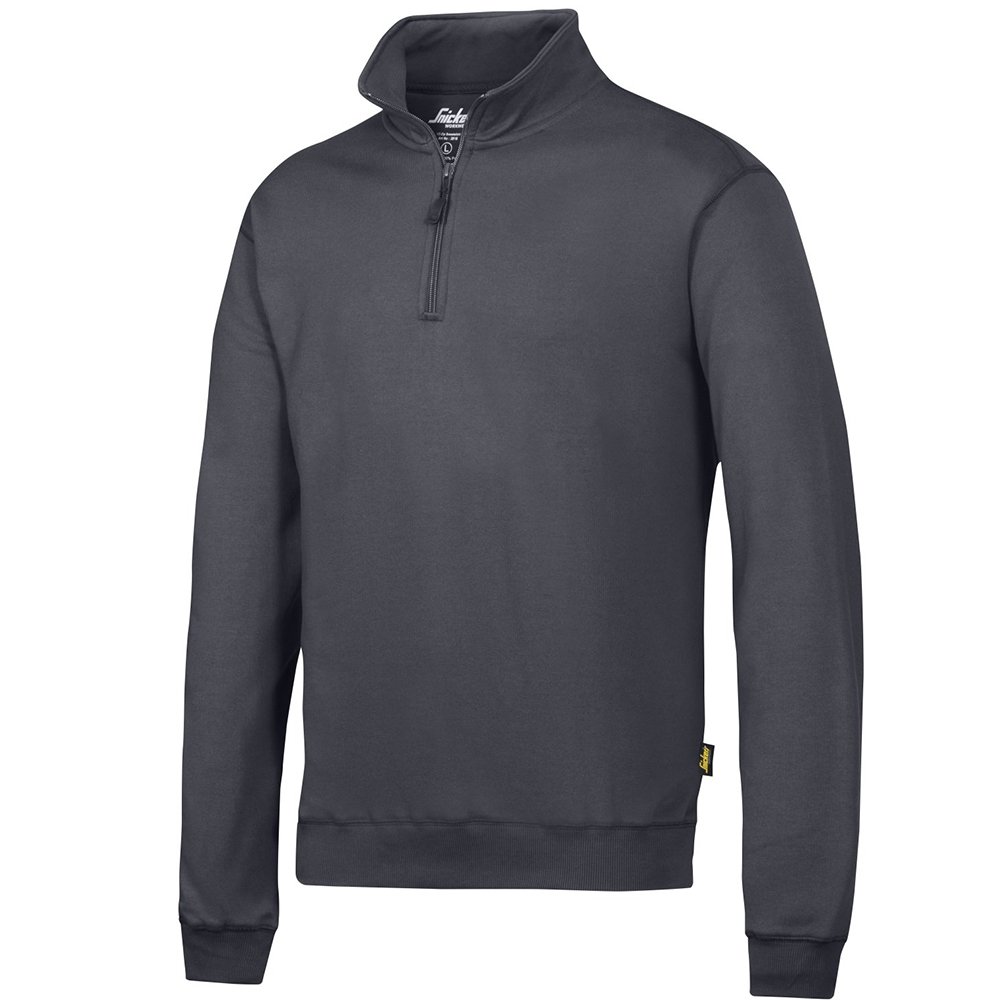 Snickers 28185800005 Size Medium Sweatshirt with 1/2 Zip - Grey