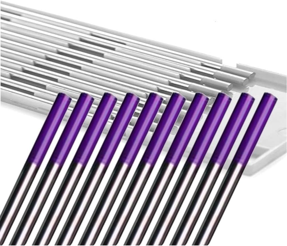 WeldingCity 10-pcs TIG Welding Tungsten Electrode Tri-Element Non-Radioactive (Purple/AWS: EWG) 3/32" x 7" | 10-pk - - 