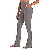 Sunzel No Front Seam Flare Leggings for Women with Pockets Hidden Butt Lifting Scrunch Tummy Control Mini Flared Yoga Pants