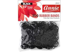 Annie 300 Rubber Bands Small One Size 1/2′ Black