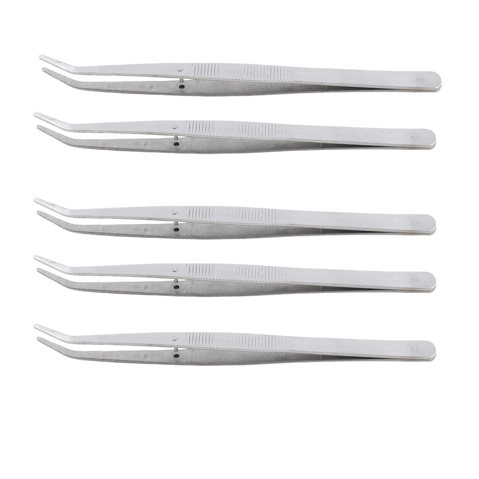5pcs Curved Tweezers Stainless Steel Sewing Machine Tweezers Positioning Tweezers Students and Home Crafters