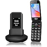 4G Flip Phone Unlocked for Seniors,Basic Flip Phone,Cell Phone for Seniors,2.8" +1.5 ''Screen,SOS Button,Speed Dial,Big Buttons,Bluetooth,Camera,FM Radio,1400mAh Battery.(Matte Black)