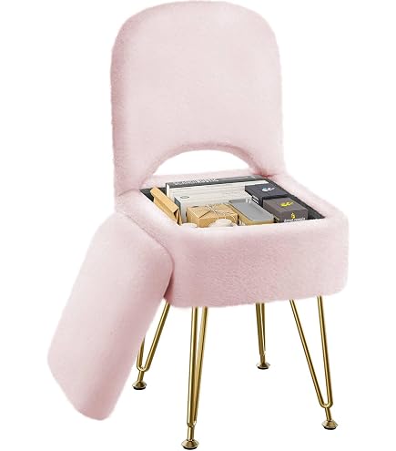 BIRDROCK HOME Pouf Repose-Pieds Rond En Velours - Rose Poudré - Tabouret Compact Pour Salon, Chambre - Petit Meuble D'Appoint