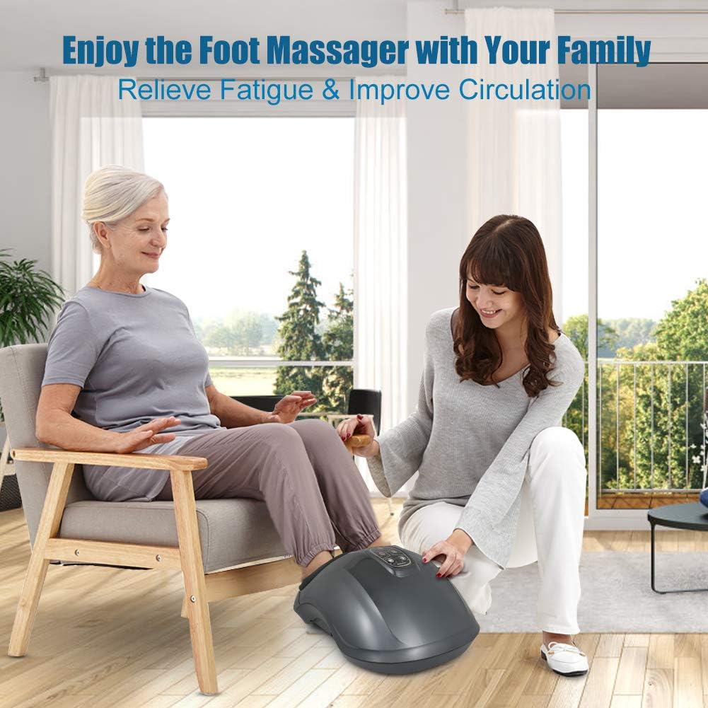 QUINEAR Shiatsu Foot Massager with Heat Compression and Deep Kneading Helpful for Circulation and Pain Relief - 6 Massage Intensities 2 Kneading Speeds 2 Heating Levels: Health & Personal Care