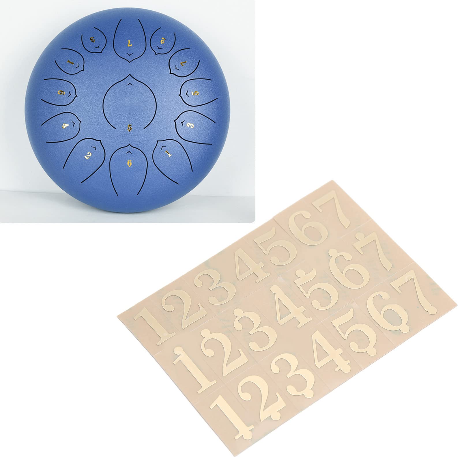 Steel Tongue Drum Stickers, Ethereal Drum Note Number Sticker Quick Identification Bronzing Scale Stickers, Ethereal Drum Accessories for Handpan Percussion Instrument