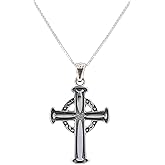 Jewelry Trends Traditional Celtic Cross Sterling Silver Pendant Necklace 18"