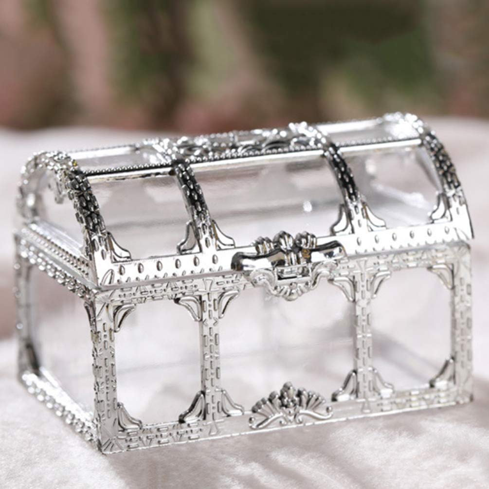 Amosfun caja de tesoro transparente de oro cofre del pirata caja de