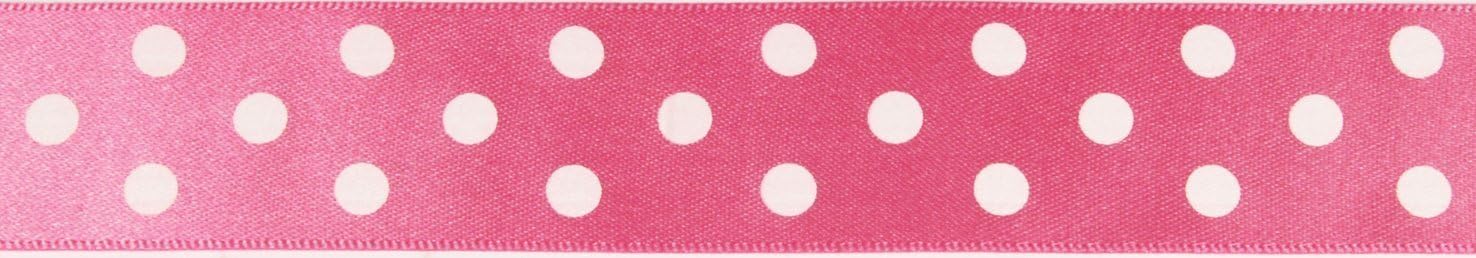 Pink with White Polka Dot Ribbon 25mm x 1m