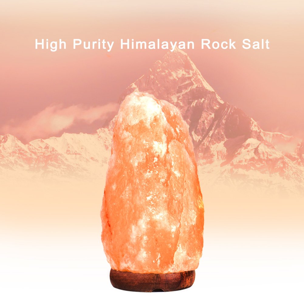 PULNDA Salt Lamp Himalayan Rock Lamp Glow Hand Carved Natural Crystal Amber Light with Dimmer Control (1 Pack)