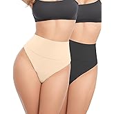 ZENUTA 2 PACK Thong Shapewear Tummy Control, Shaping Seamless Underwear for Women, Body Shaper Tummy Control Panties Girdle