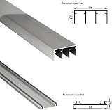 Decoranddecor Sliding Wardrobe Track Kit 1.2m Two Doors Ball Bearings view 2