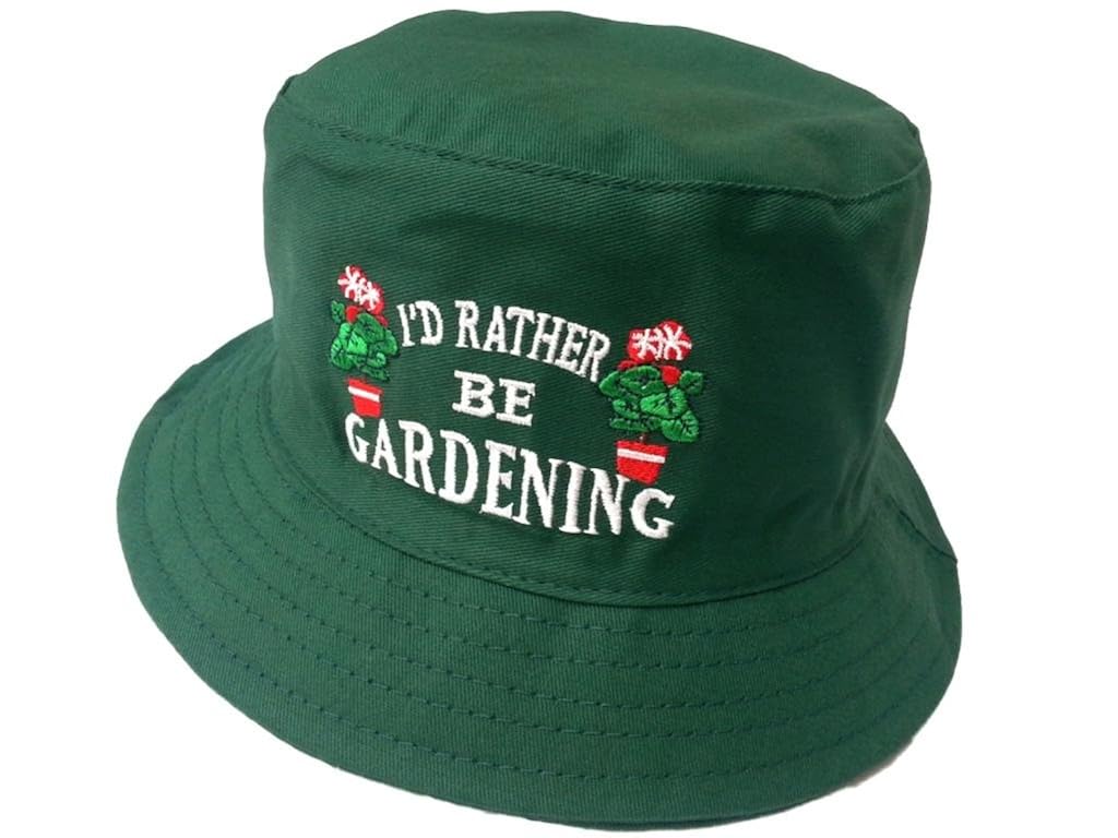 Adults "I'd Rather Be Gardening" Bush Bucket Hat / Available in Sizes