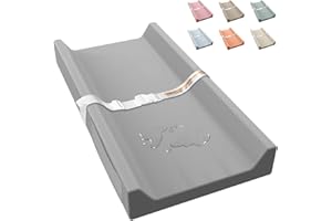 JVEOO Vegan Leather Baby Changing Pad, Waterproof & Wipeable Soft Diaper Changing Mat 32" x 16.6" Comfortable Infant Changing Station for Dresser & Table