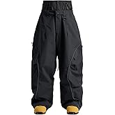 GSOU SNOW Men’s Snowboard Pants Waterproof Women Baggy Ski Pants Reflective Stripe Insulated Winter Snow Pants