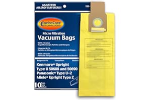 EnviroCare Replacement Vacuum bags for Kenmore Upright Types U/L/O, 50688 and 50690, Panasonic Type U-2, Miele Type Z. 10 pack