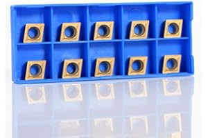 Lathe Carbide Inserts, 10Pcs CNC Carbide Tips Inserts Cutter Milling Inserts Lathe Turning Tool with Storage Box for Ordinary