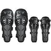 GES Knee Pads Motorcycle - 4Pcs Adult Knee/motorcycle elbow pads/Adjustable Knee Cap Pads Protector Elbow Armor for Motorcycle Cycling Racing
