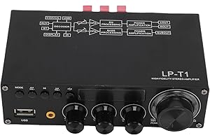 Pomya 2.1 Channel Bluetooth Stereo Amplifier Receiver with Subwoofer Output, HiFi Digital Audio Amp, Remote Control Mini Home