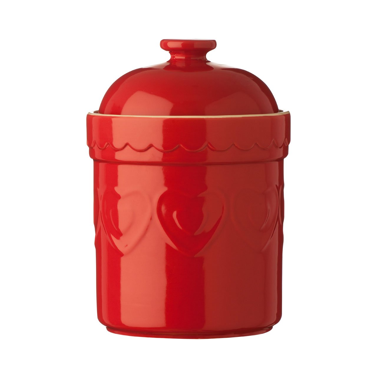 Large Size Sweet Heart Storage Canister Made of Red Stoneware 1.5ltr Amazon.co.uk Kitchen & Home