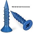 VGBUY 1/4 x 1-1/4 Inch 75PCS Flat Head Concrete Screws, Screws Anchor with Drill Bit,for Masonry, Block, Brick, Cement,Stucco, No Pre Drilling, Diamond Point