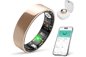 BIEMHA Smart Ring with Sleep Monitoring, 10-Day Battery Life, Stress/Heart Rate/Women's Health Tracker,No APP Subscription, Android & iOS Compatible (Rose Gold, 7)