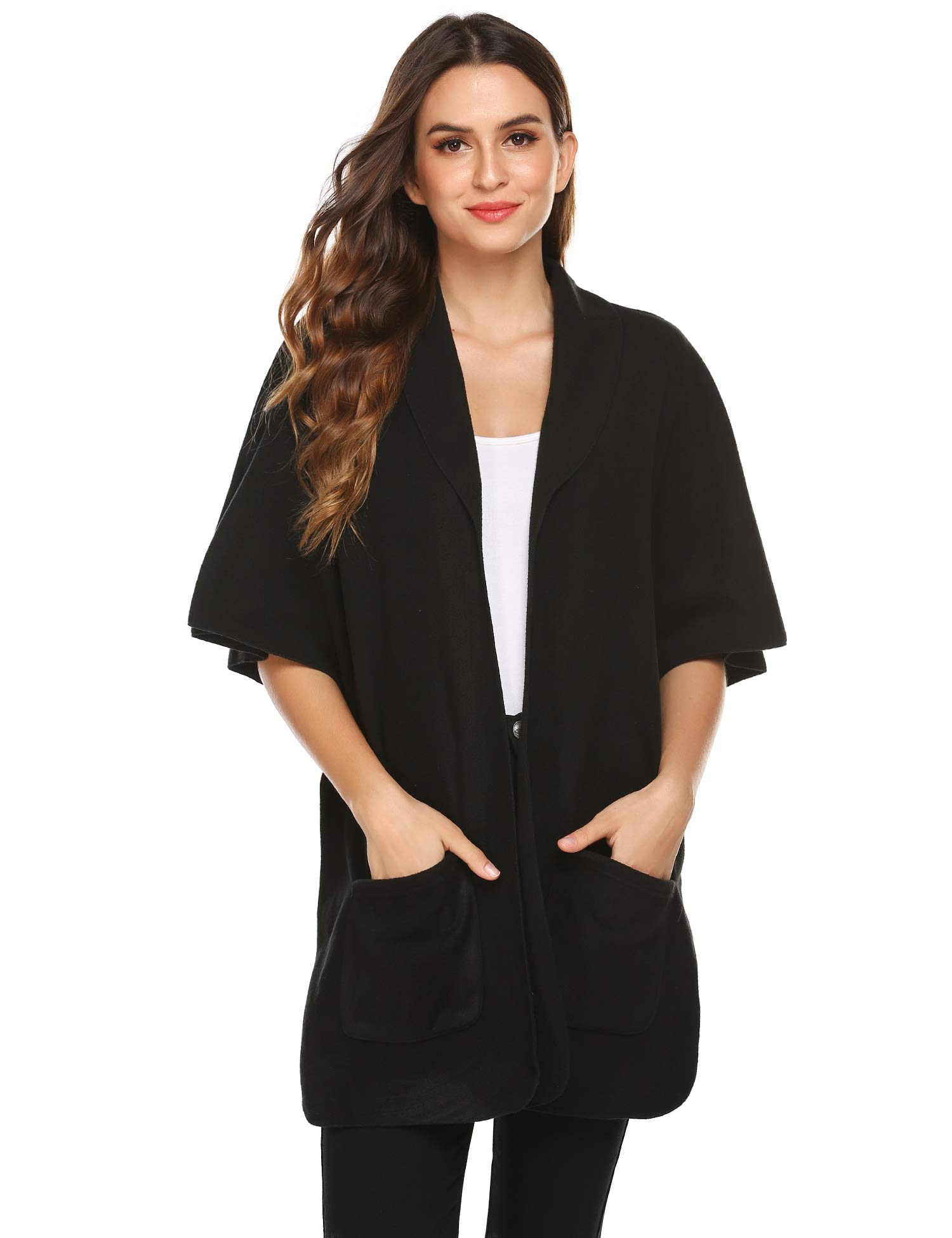 luxilooks Bed Shawl Blanket Cover Warm Scarf Bed Jacket Cape with Pockets for Women luxilooks Bed Shawl Blanket Cover Warm Scarf Bed Jacket Cape with Pockets for Women